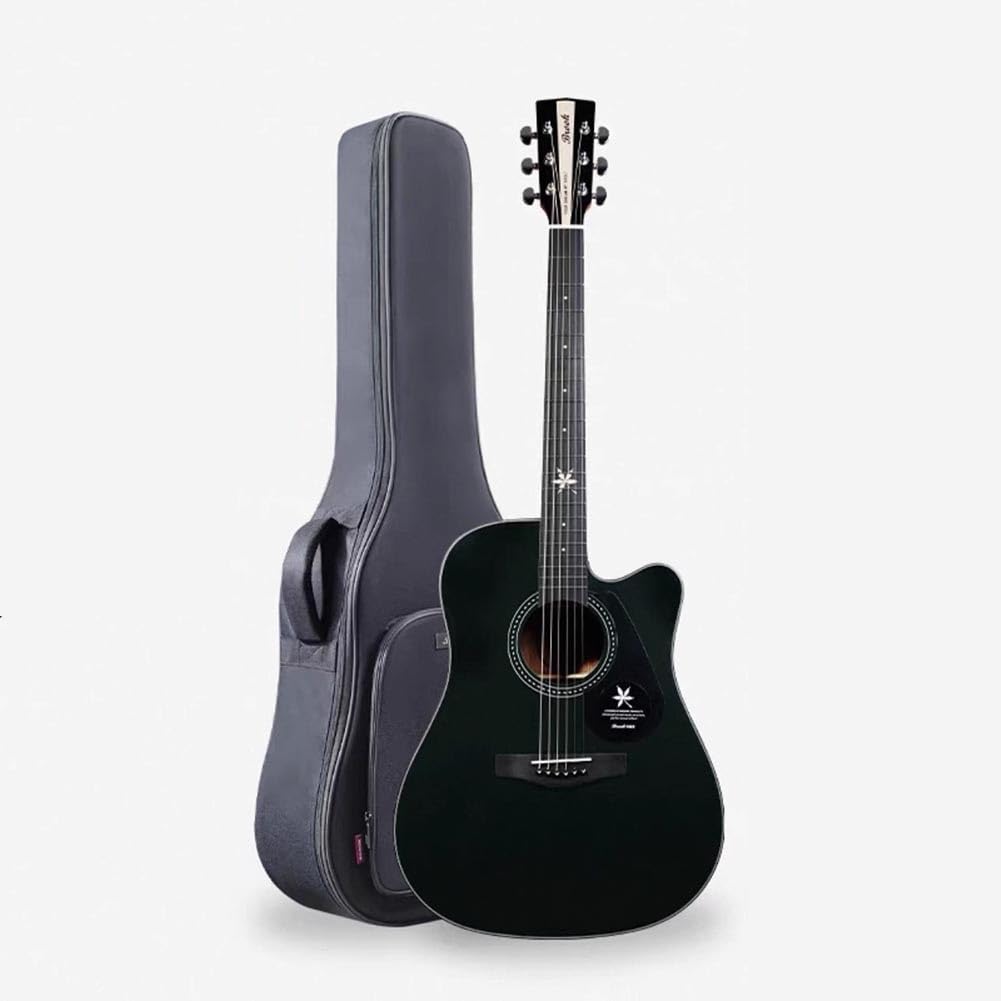 Chitarra Acustica, Set Chitarra Con Spalla Mancante, Custodia Morbida, Plettri, Corde E Tracolla Ideale Per Principianti, Adolescenti E Adulti(nero)