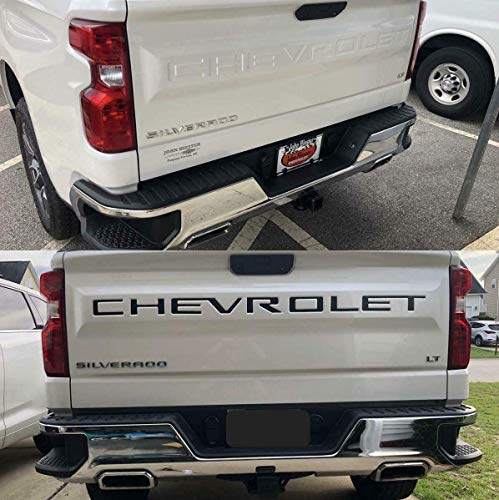 Tailgate Insert Letters -3D Raised Tailgate Letters Compatible With For 2019-2022 Silverado Models (Gloss Black) #TOP1
