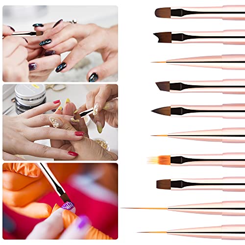 Image of Yasterd 5Pcs Nail Art Brushes Set Double-Ended Nail Art Tools for Nail Art