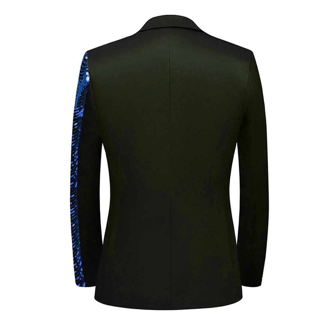 Uomo Verde Blu Oro Foglie Modello Paillettes Blazer