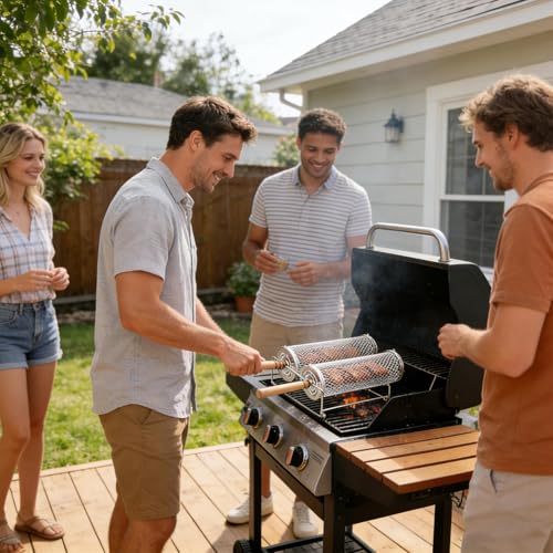 Cesta de acero inoxidable para barbacoa con malla de alta resistencia estructural 4