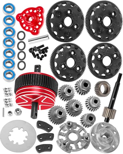 RCYouHott RC Upgrades Part Transmission Gears Spur Gear(48-Pitch) 76T 83T 86T 90T Spur Gear with 17T/19T/21T/23T/25T/27T Pinions Gear for 1/10 Slash/Rustler/Stampede/Bandit 2wd VXL,Red