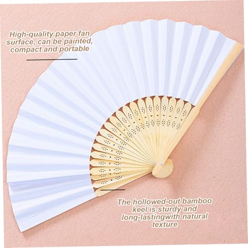 Éventails de Mariage Pliants en Bambou Vierge pour Activité Manuelle DIY - 4