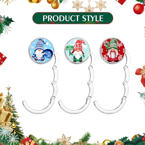 BEAVOING Christmas Stocking Holders for Mantle, Set of 3 Non-Slip Fireplace Garland Stocking Hooks, Silver Santa Claus Metal Stocking Hangers for Mantel Christmas Decor