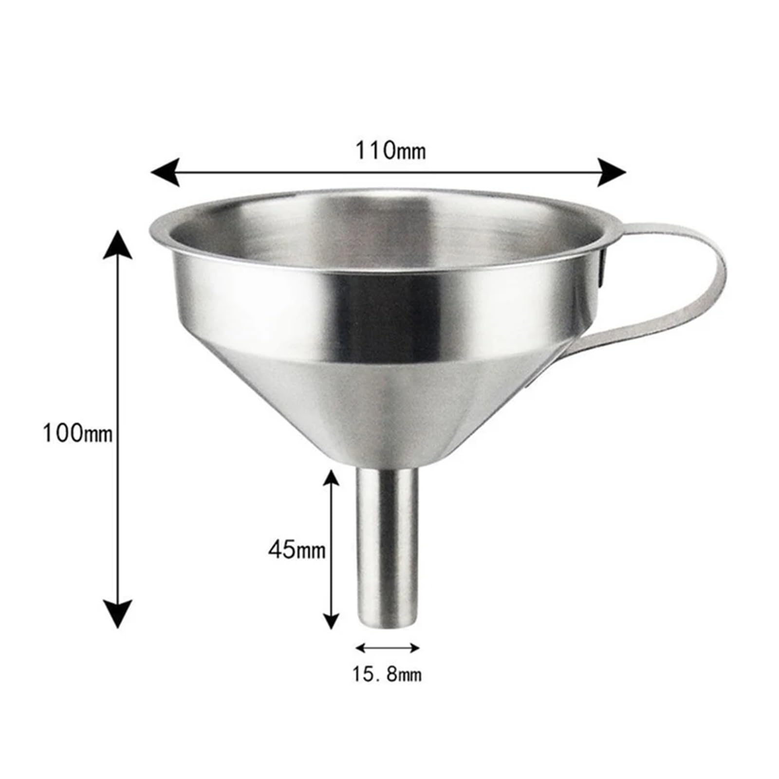 Embudo de acero inoxidable, Embudo de acero inoxidable, embudo for líquidos y aceite de cocina, embudo de Metal con filtro desmontable, embudo de boca ancha for enlatar herramientas de cocina(Small Di