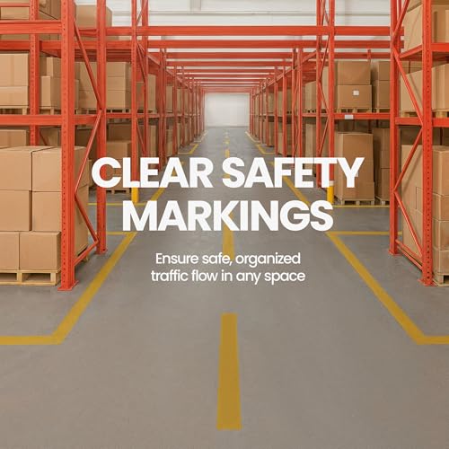 Image of DuraMark EC700 Floor Marking Tape for Concrete and Pavement | Industrial Marking Tape for Warehouses | Long-Lasting | High Durability, Yellow, 3 Inches by 108 Feet
