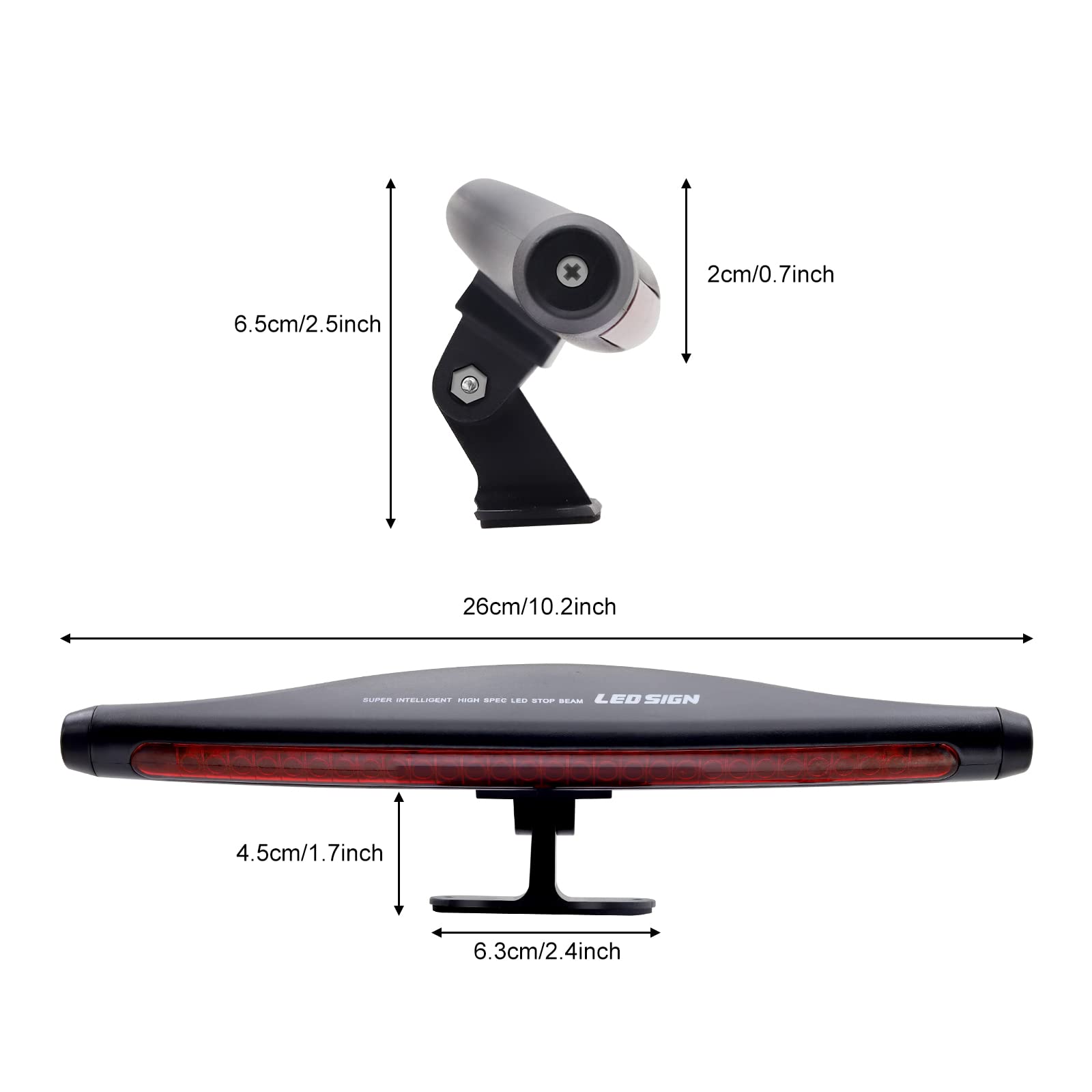 MICTUNING 2PCS 16 Inches 11 LED Red Trailer Light Bar