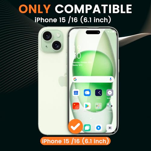 Image of Mr.Shield 360 True Privacy Screen Protector Tempered Glass Guard for iPhone 16 and iPhone 15, 4-Way Anti-Spy with Easy Installation Kit, 9H Hardness, 3D Curved Edges, Case-Friendly