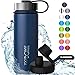 Produktbild 720°DGREE Edelstahl Trinkflasche noLimit  530ml - Auslaufsicher, Kohlensäure geeignet, BPA-Frei - Isolierflasche mit Schraubverschluss für Kinder, Schule, Fitness +Gratis Sportdeckel