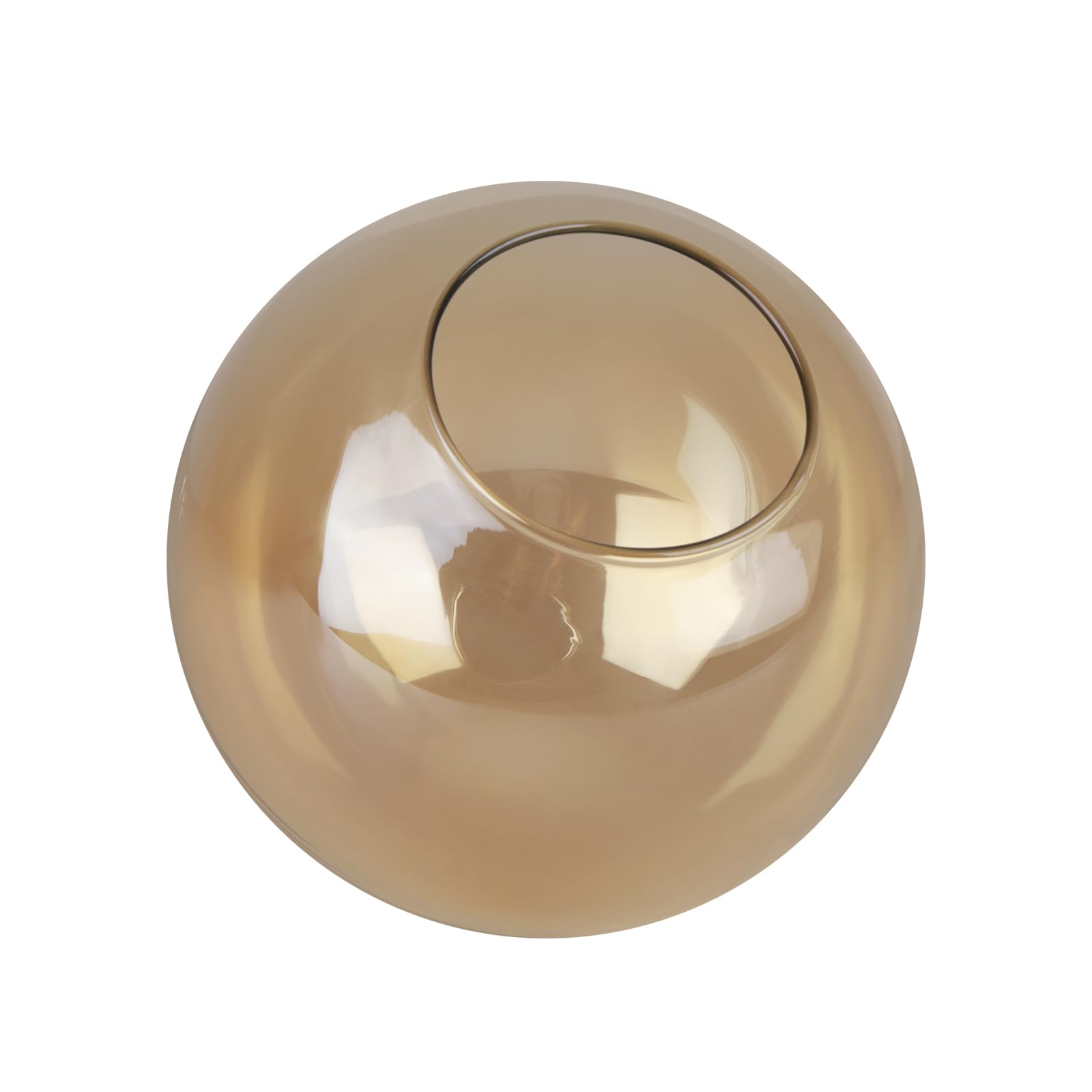 Pantalla de globo de vidrio de repuesto para iluminación, accesorios de vidrio ámbar para luces colgantes, luces de pared y luces de techo, 5.9 pulgadas de diámetro, 2.64 pulgadas de diámetro de