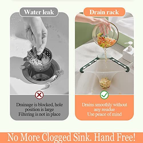 Azima Triangle Tri-Holder Corner Sink With 150 Pcs Filter Net,Corner Sink Strainer Basket,Mesh Sink Strainer Bags,Disposable Sink Strainer,Mesh Bag For Kitchen Waste Leftover,Sink Strainer Bag Orange thumb #6