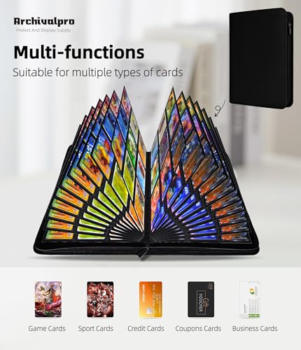 Image of Premium 9 Pocket Card Binder, Holds 360 Cards for MTG TCG Sports Game Cards(Black,9 Pocket)