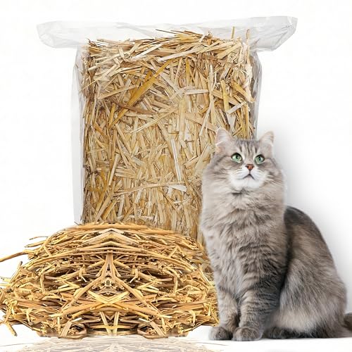 Natural Wheat Straw hay – 5 Ounces Clean & Soft Dried Straw