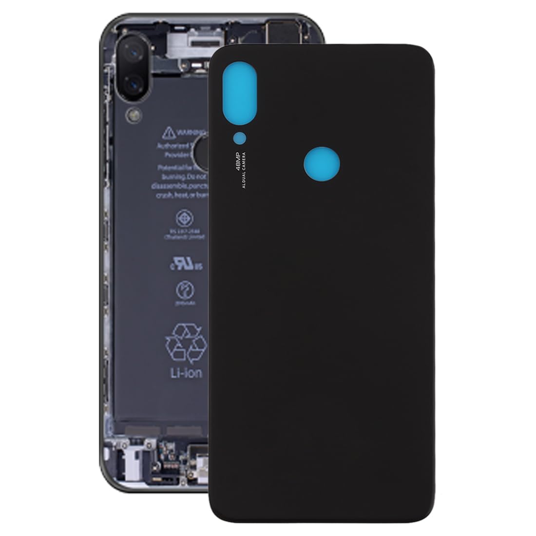 HUOLUNGJIN Battery Back Cover Compatible with Xiaomi Redmi Note 7 / Redmi Note 7 Pro,Housing Door Back Cover Replacement Repair Set for Note 7 / Redmi