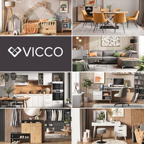 Vicco Cocina para Solteros R-Line, Negro Brillo/Blanco, 160 cm con Mueble para Horno Empotrado sin encimera - imagen 6