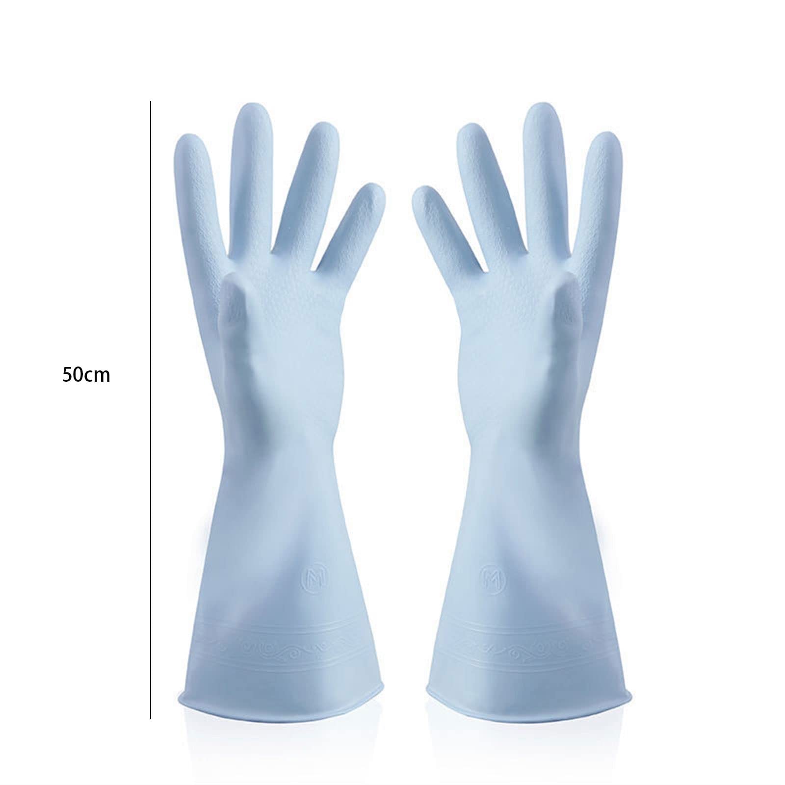Guantes domésticos de lavado de caucho impermeable Household Dishwashing Gloves Durable Dishwashing Rubber Plastic Waterproof Rubber Latex Thin Kitchen Cleaning(Roze)