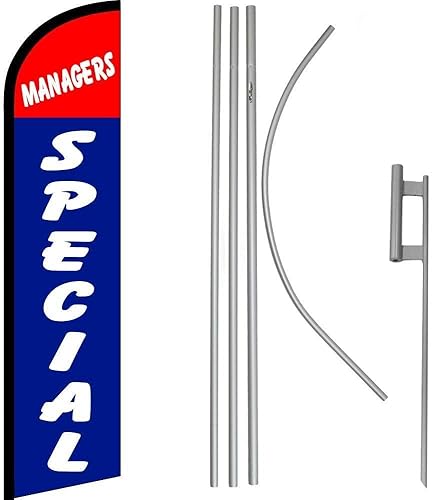 Premium Managers Special RedWindless Flag & 16' Flagpole KitGround