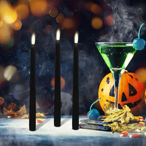 Velas LED negras decorativas para evitar manchas de cera en Halloween 4