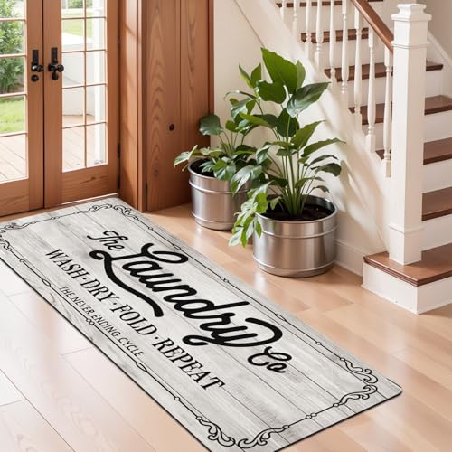 Image of Pauwer Laundry Room Rug Runner 20 inchx60 inch, Non Slip Waterproof Laundry Mat