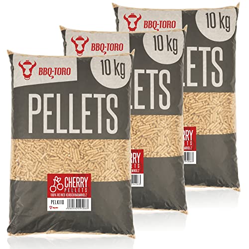 BBQ-Toro Grillpellets Kirsch aus 100% Kirschenholz | 30 kg | Kirschpellets für Grill, Smoker, Pellet-Pizzaofen und Heizungsanlagen | Holzpellets zum Heizen