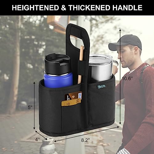 Beautyflier DRINK CARRIER With Handle For Delivery Reusable Insulated Coffee Cup Carrier Portable 2 Cup Holder thumb #1