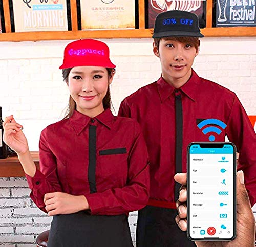 EONYUANGUO LED Light Up Hat, Led Display Hat Cap Cool Hat with Screen Light Waterproof, DIY Editing Hip-hop Flash Cap for Club Party Birthday Christmas, App Controlled (Black) EONYUANGUO LED Light Up Hat, Led Display Hat Cap Cool Hat with Screen Light Waterproof, DIY Editing Hip-hop Flash Cap for Club Party Birthday Christmas, App Controlled (Black)