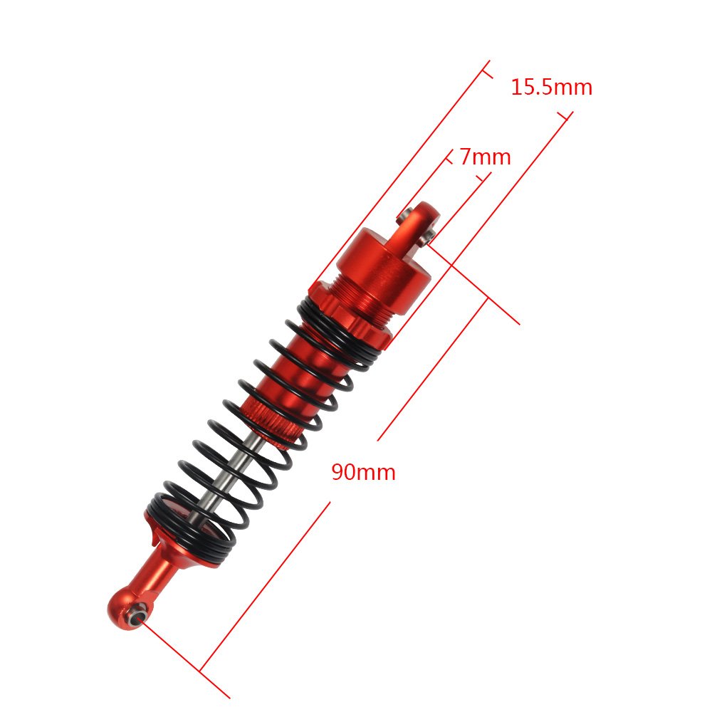 ZuoLan 4pcs Ferroutage 90mm Bleu Aluminium Ressorts Amortisseur Shock Absorber pour RC Rock Crawlers Voitures CC01 D90 SCX10
