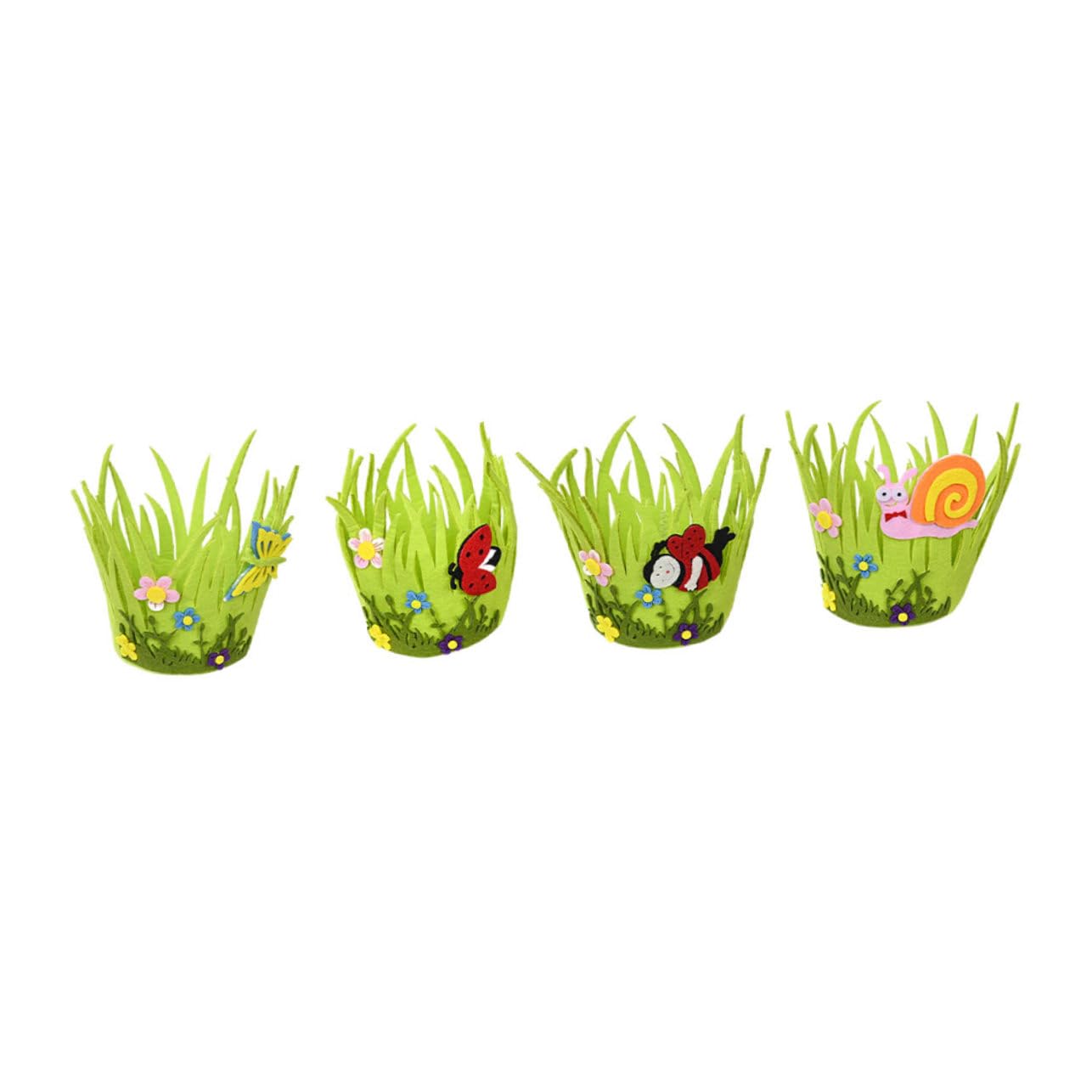 Amosfun 3 Set Cestino Per Uova Decorare Cestino A Tema Pasquale Decorazioni Uova Riempibili Giocattoli Pasquali Cestino in Feltro Gonfiabile Di Natale Green Tessuto Non Tessuto 4 Pezzi * 3
