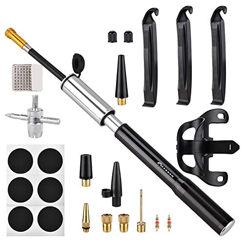 Leeofty Mini bomba de bicicleta Bomba de bicicleta Kit de reparo de furo de bomba de ar de bicicleta