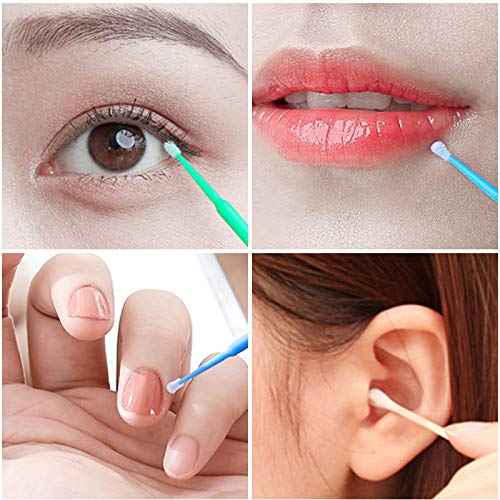 G2Plus 400 Pcs Disposable Micro Applicators, Micro Brushes For Eyelash Extensions, Makeup And Personal Care- 4 X 100Pcs (Blue) #TOP2
