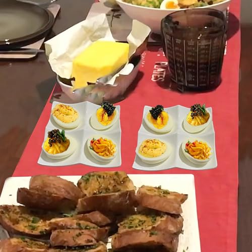 Jmckeweii DET0204 2 Pcs Deviled Egg Tray, Deviled Egg Platter, Melamine Egg Dish, Deviled Egg Plate thumb #3
