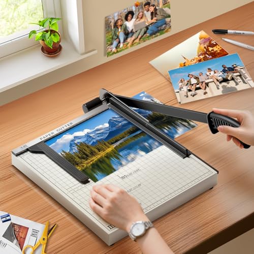 15 Inch B4 Guillotine Paper Cutter, Heavy Duty 10-Sheet Trimmer for Documents & Cardstock with Auto-Press Clamp & Magnetic Ruler | Precision Cutting for Photos, Vinyl & Craft Mater image 5