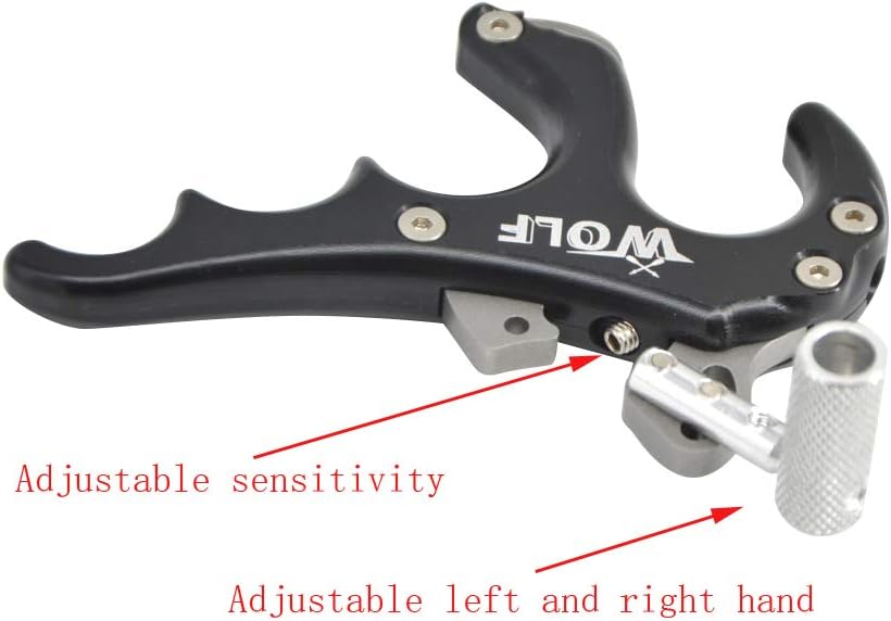 AMEYXGS Archery 4 Fingers Release Aids Thumb Bow Release Trigger Caliper with D Loop for Compound Bow Shooting Hunting Accessory