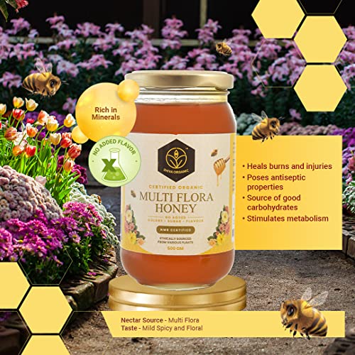 Image of Shiva Organic Raw Multi Flora Honey 1kg | 100% Pure NMR Tested | Raw and Unprocessed