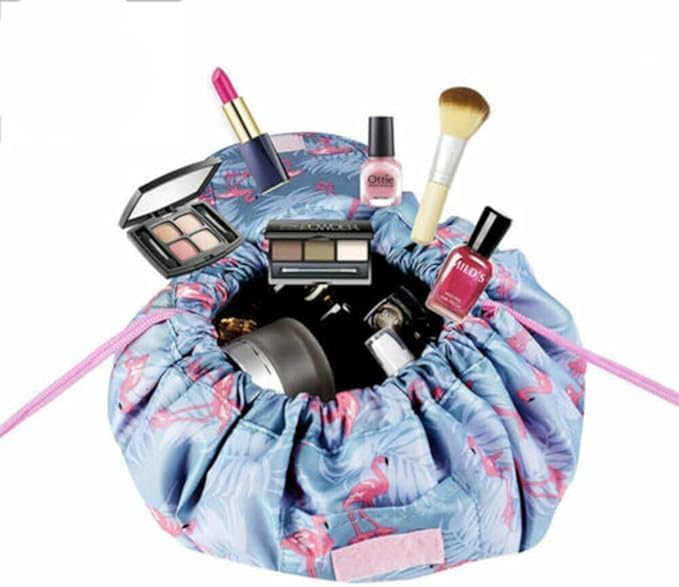 Drawstring Make up Bag Portable Large Travel Cosmetic Bag Pouch Travel Makeup Pouch Storage Organiser for Women Girl - Image 2