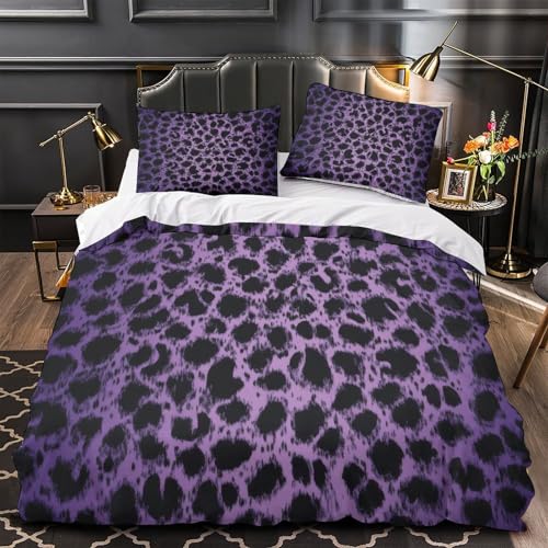 Housse de couette léopard 140x200 parure lit microfibre - 2