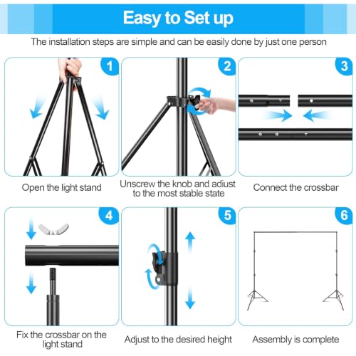Image of EMART 10x7Ft Heavy Duty Backdrop Stand, Adjustable Banner Stand for Photo