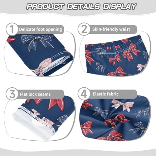 Girls Leggings Bows 4th of July Soft Toddler Leggings for Girls Kids Pants Size 4T-10T3