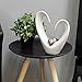 Produktbild Keramikskulptur Herz mit Herz H25cm Weiß/Silber