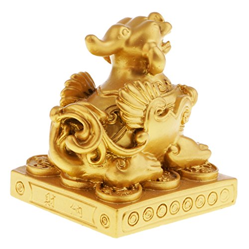 Homyl Feng Shui Pi Xiu Riqueza Prosperidade Estatuetas de Estátua parabéns presente dourado