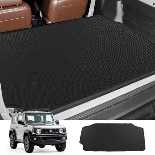 Tresbro [新型ジムニー専用] JB64 JB74用 ラゲッジマット ジムニーシエラ PVC素材で汚れに強い 防キズ 防水マット 両面滑り止め 耐久性あるランクマット ベルクロ付き巻け収納便利 取付簡単 荷台用 ラゲッジシート カー用品 アクセサリー パーツ ブラック
