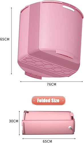 Miniatura 6 de Bañera plegable multifuncional, portátil, plegable, de pie, bañera de baño de hielo y caliente para baño, spa, adultos, niños, ducha familiar (rosa,