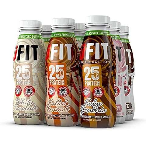 UFIT Variety Pack High 25g Protein Shake, No Added Sugar, Fat Free - Mixed Flavours, Multipack, Ready To Drink (Pack of 9 x 330ml) Cover