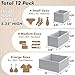 SIMPLE HOUSEWARE Foldable Drawer Organizer for Clothes/Underwear/Panty/Onesie Stocking Bin, Set of 12, Gray