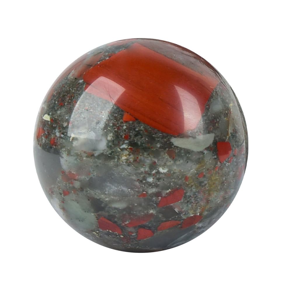 SHFTQXSLAT African Bloodstone Crystal Divination Sphere, Ball Sculpture,Feng Shui Gemstone Figurine for Home Tabletop Indoor Decoration,70~75mm