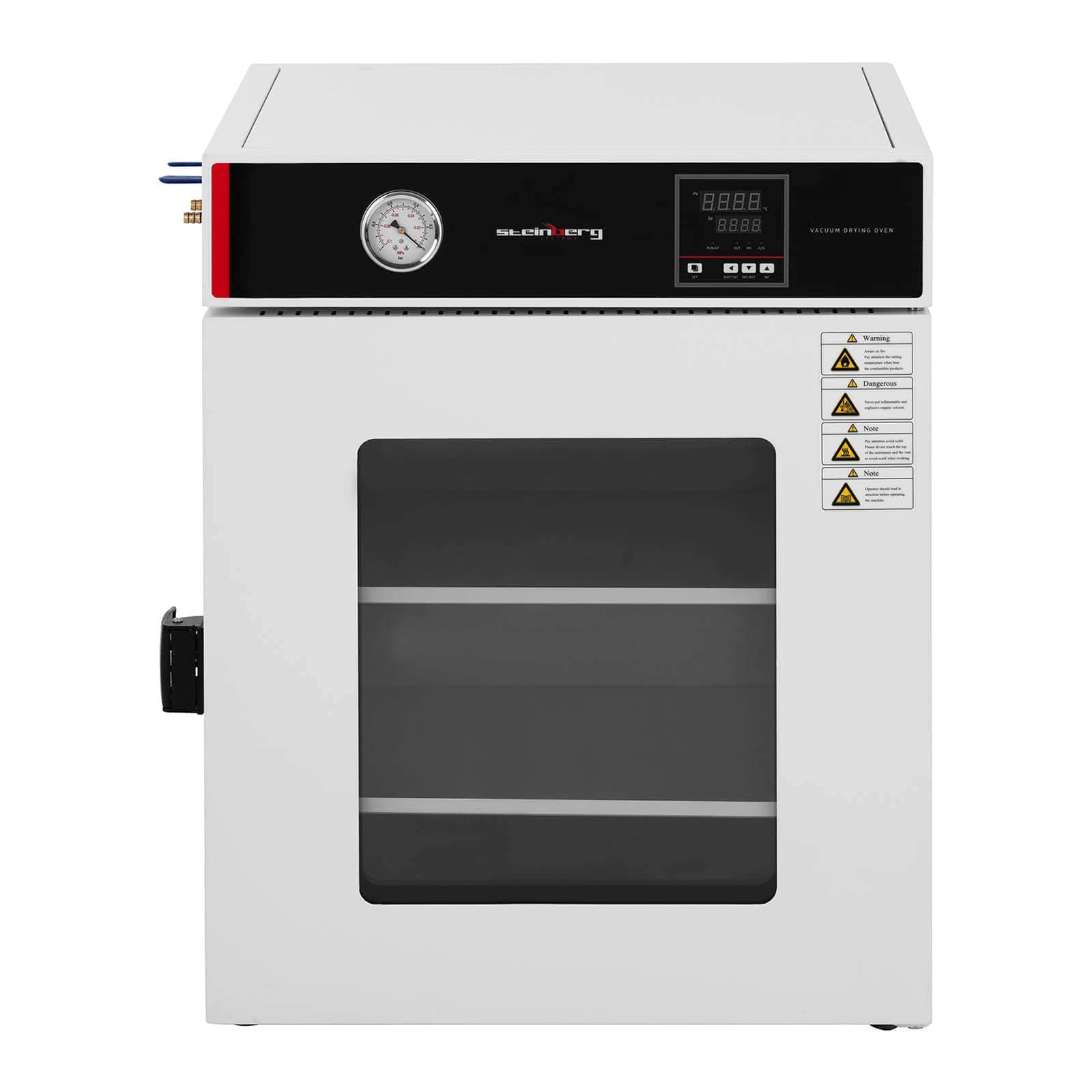 Steinberg Systems Trockenschrank zum Desinfizieren und Sterilisieren 92 L 2100 W Raumtemperatur + 5 °C bis 250 °C LED-Panel Vakuumofen Trockenofen Vakuum-Trockenschrank