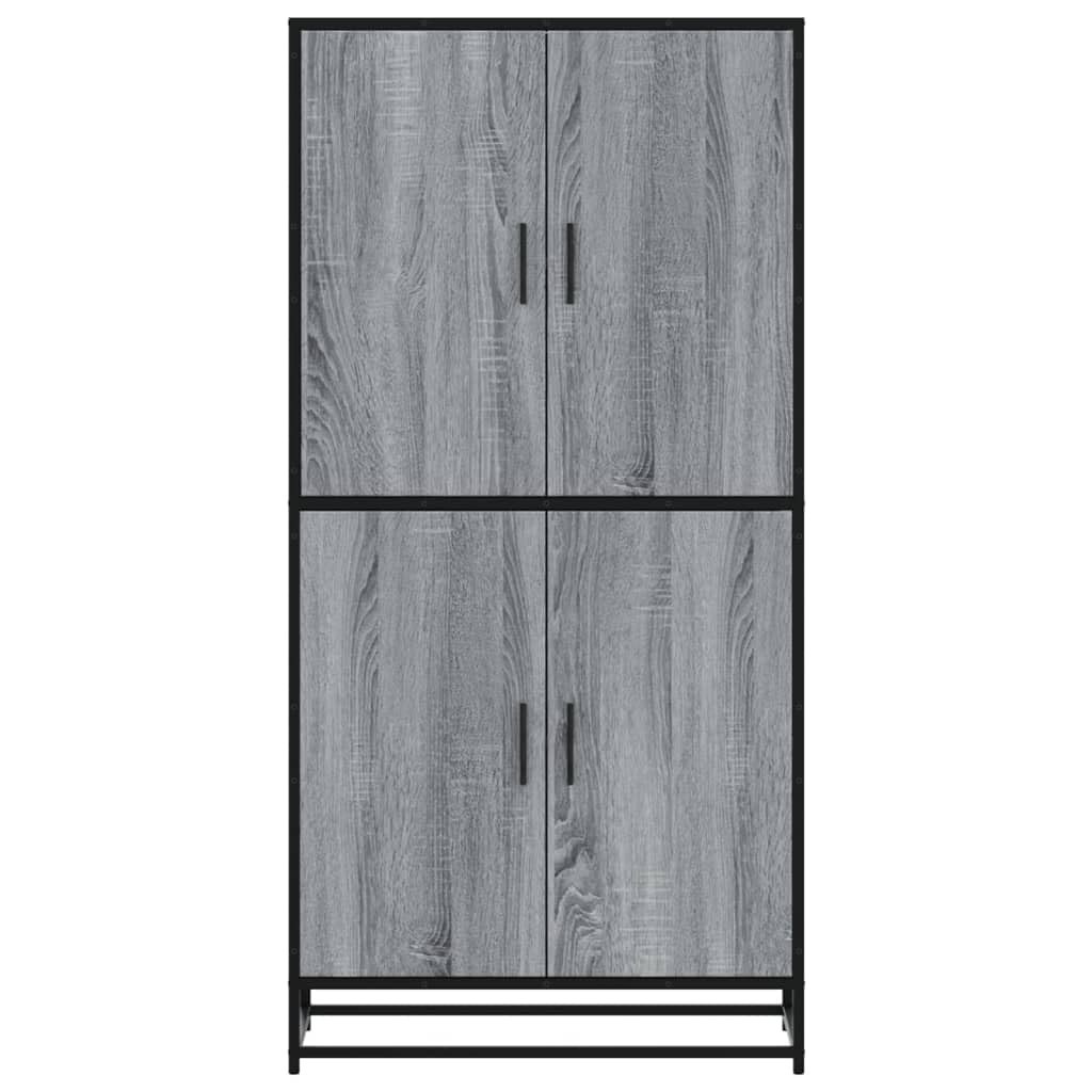 Meuble haut gris sonoma 68 x 35 x 139 cm en bois avec structure en