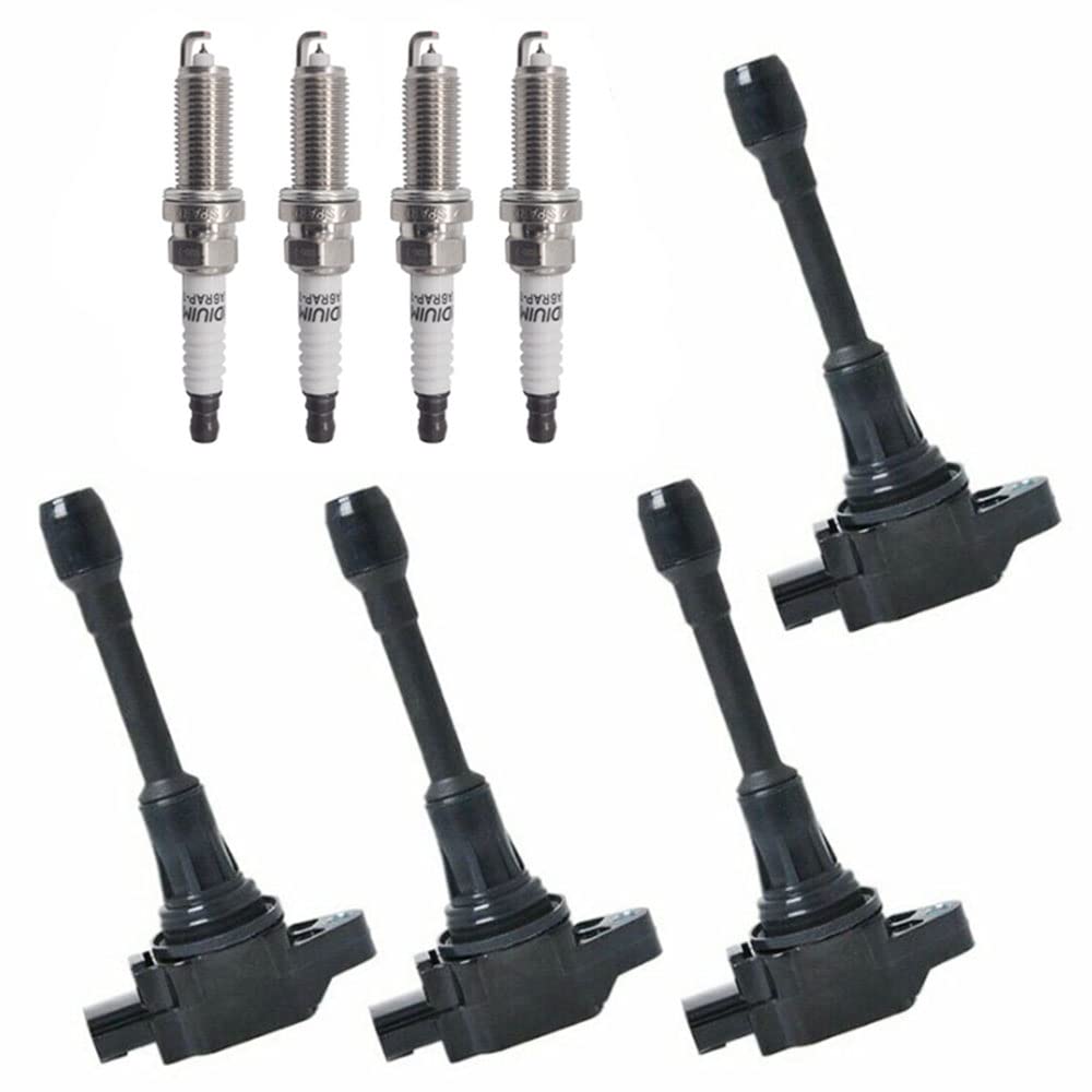 Ignition Coil Iridium Spark Plugs Set of 4pcs UF549 C1696 Compatible with 2007 2008 2009 2010 2011 2012 2013 2014 2015 2016 Nissan Altima Rogue Sentra Cube NV200 Versa 2.5L 1.8L 1.6L 2.0L L4