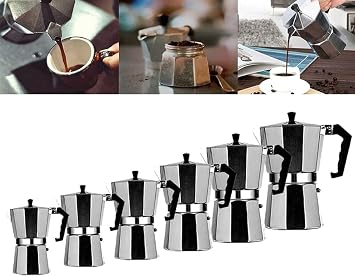 WY8 TOP MOKA Italian Coffee Pot Maker Filter Stove Top Mocha Espresso Coffee Pot all size 50ML 1CUP