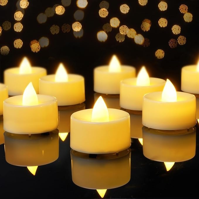 ThekinPack of 12 LED Tealight Candles – Battery Operated Flameless & Smokeless Decorative Diyas for Diwali, Pooja & Home Decoration, Warm Yellow Tea Lights for Festival & Party Décor-image-47